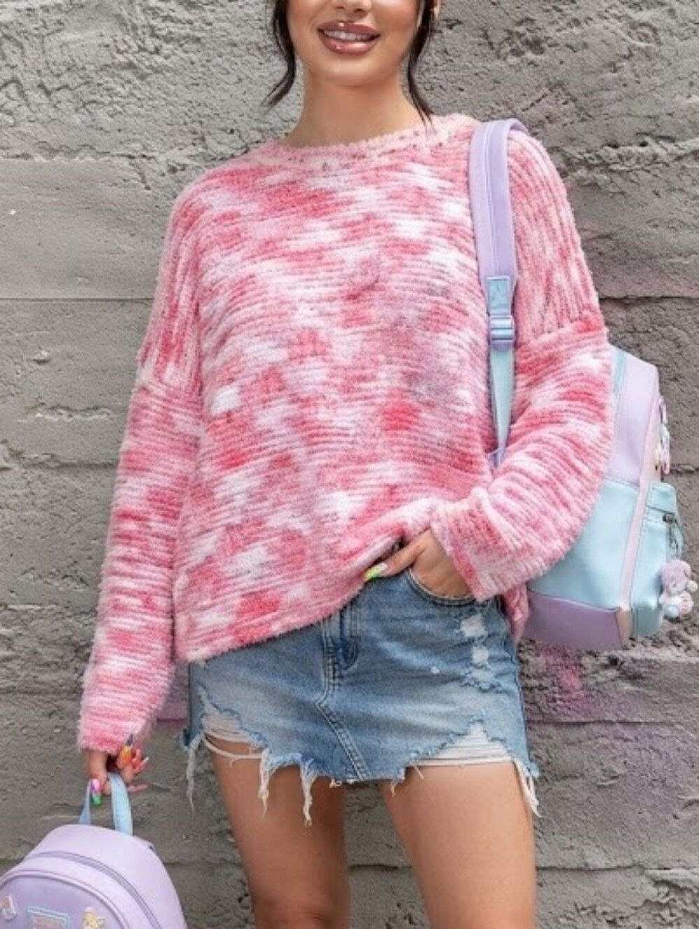 💥3/$55💥e.Luna Fuzzy Oversized Chunky Knit Sweater sz S
